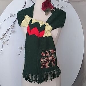 Scarf Hand-Crocheted Boho Bohemian 70s Style Sampler Granny Squares Zig …